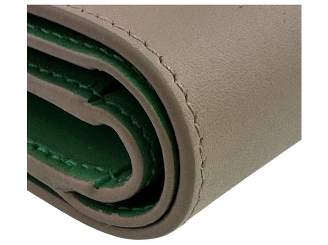 Loewe Knot Kompakter Klappgeldbörse mit Reißverschluss Beige Grün - Ansicht 4