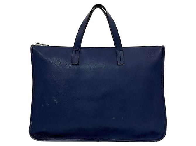 Valigetta in pelle blu navy Loewe - vista 2
