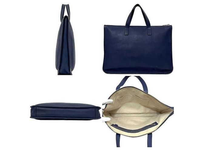 Valigetta in pelle blu navy Loewe - vista 3