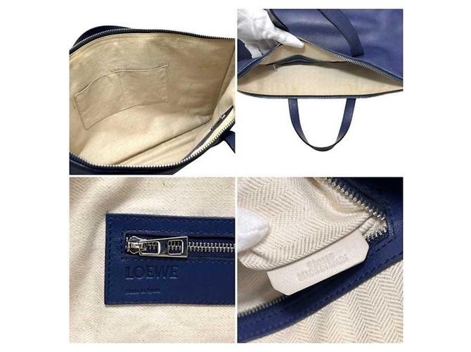 Valigetta in pelle blu navy Loewe - vista 4