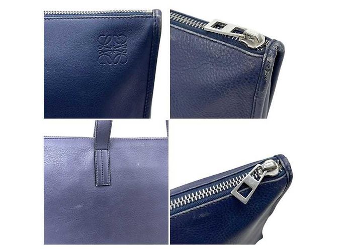 Valigetta in pelle blu navy Loewe - vista 6