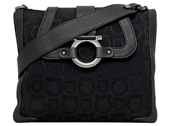 Borsa a tracolla Salvatore Ferragamo Gancini Nero - vista 2