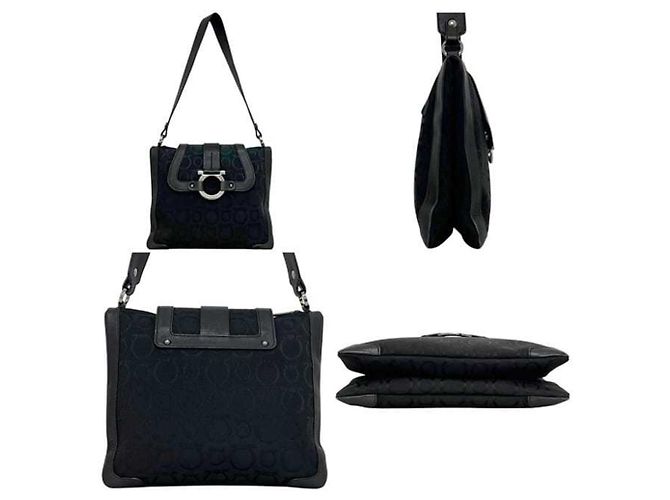 Borsa a tracolla Salvatore Ferragamo Gancini Nero - vista 3