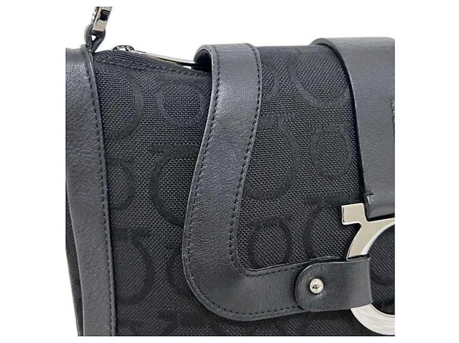 Borsa a tracolla Salvatore Ferragamo Gancini Nero - vista 6