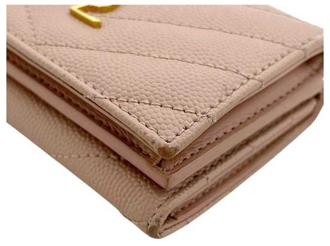 Saint Laurent Tri-fold Wallet aus rosa Leder Pink - Ansicht 10