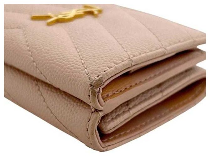 Saint Laurent Tri-fold Wallet aus rosa Leder Pink - Ansicht 11