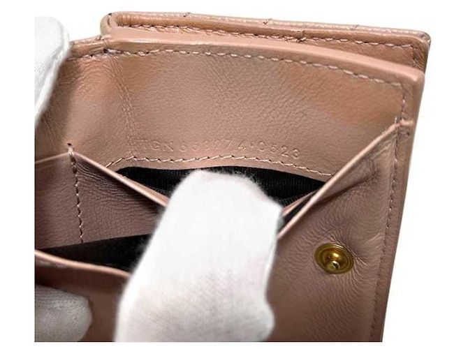 Saint Laurent Tri-fold Wallet aus rosa Leder Pink - Ansicht 6