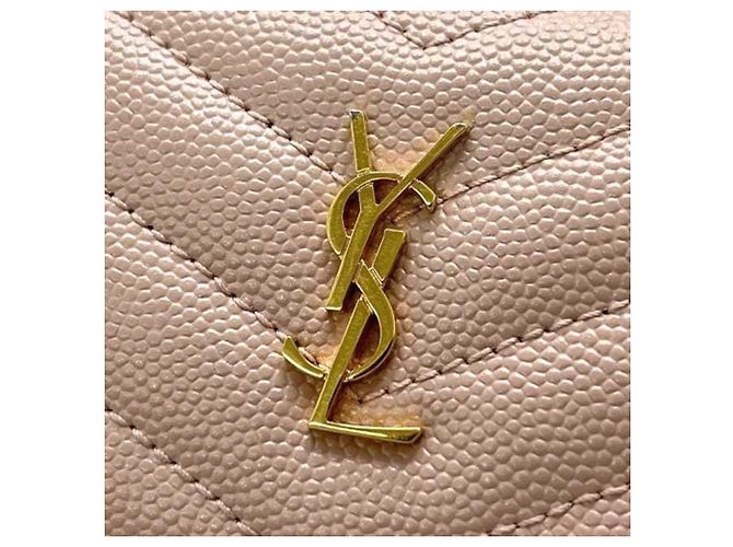 Saint Laurent Tri-fold Wallet aus rosa Leder Pink - Ansicht 9