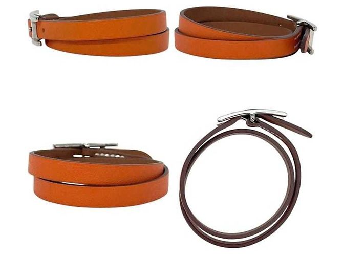 Hermès Pulseira Hapi Hermes Marrom Laranja - vista 4