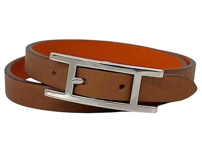 Hermès Pulseira Hapi Hermes Marrom Laranja - vista 5