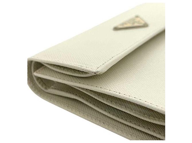 Cartera tríptico de cuero Saffiano Prada Blanco - vista 11