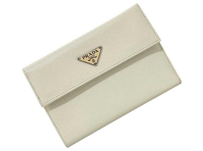 Cartera tríptico de cuero Saffiano Prada Blanco - vista 2
