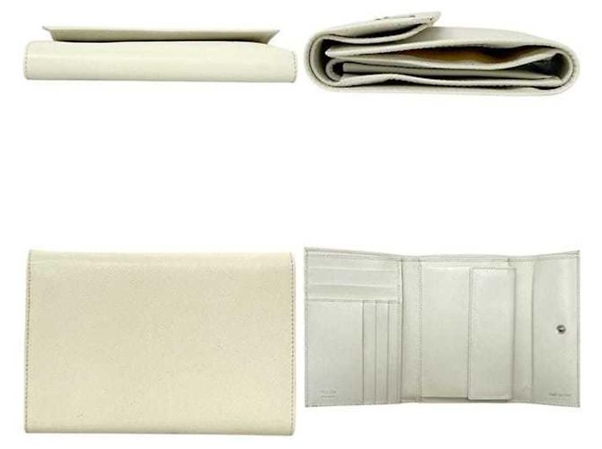 Cartera tríptico de cuero Saffiano Prada Blanco - vista 3