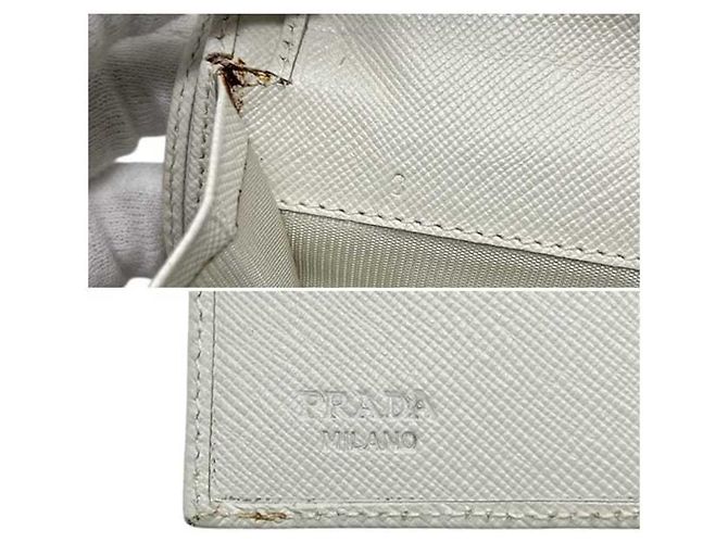 Cartera tríptico de cuero Saffiano Prada Blanco - vista 4