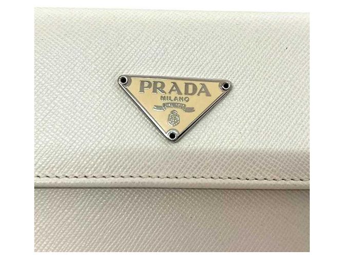 Cartera tríptico de cuero Saffiano Prada Blanco - vista 8