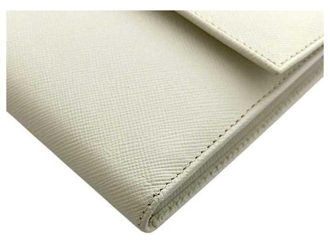 Cartera tríptico de cuero Saffiano Prada Blanco - vista 9