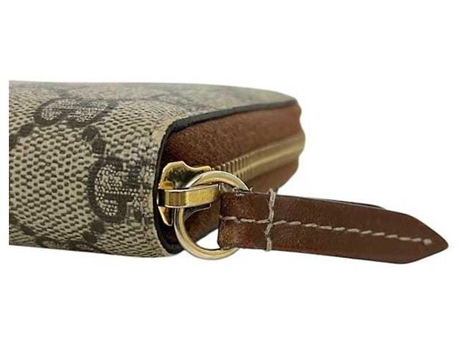 Portafoglio lungo rotondo beige e marrone Gucci - vista 10