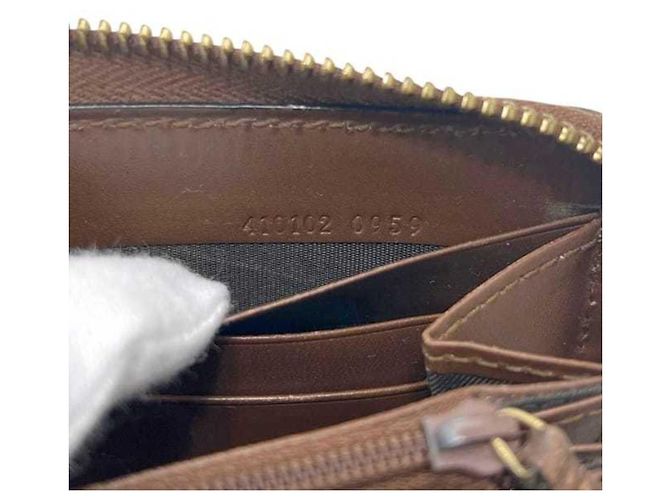 Portafoglio lungo rotondo beige e marrone Gucci - vista 6