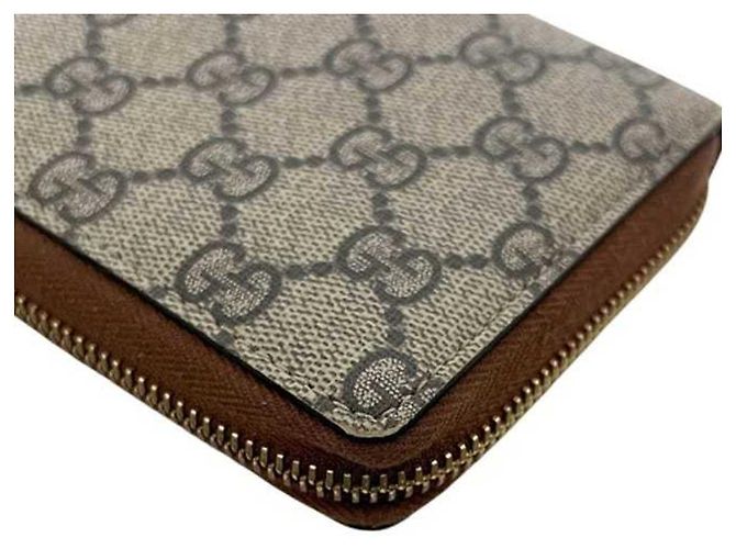 Portafoglio lungo rotondo beige e marrone Gucci - vista 8