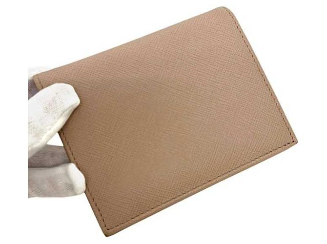 Cartera de piel Saffiano de dos pliegues Prada beige - vista 11