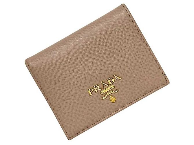 Cartera de piel Saffiano de dos pliegues Prada beige - vista 2