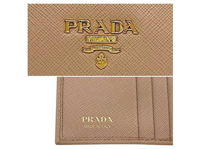 Cartera de piel Saffiano de dos pliegues Prada beige - vista 7