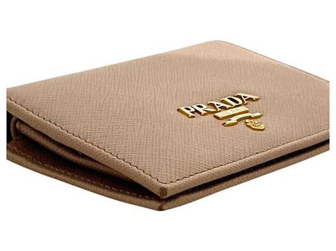 Cartera de piel Saffiano de dos pliegues Prada beige - vista 8