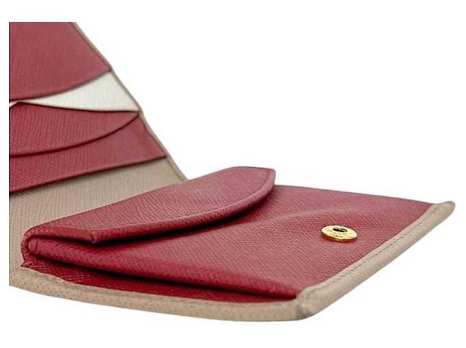 Prada Saffiano Leather Bi-Fold Wallet Beige - view 8