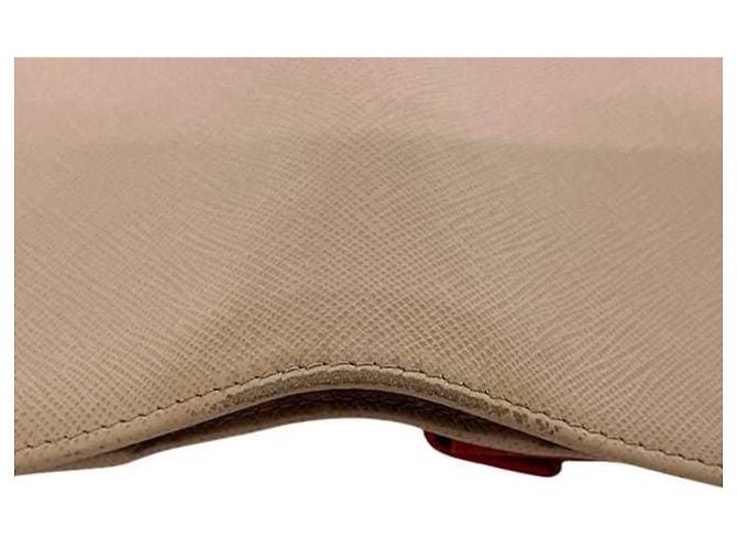 Prada Saffiano Leather Bi-Fold Wallet Beige - view 9