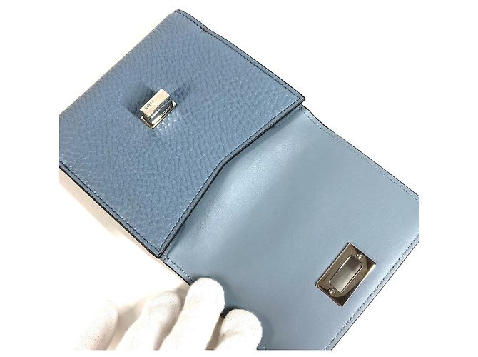 Carteira compacta Fendi Peekaboo Logo Azul - vista 10