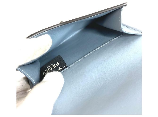 Carteira compacta Fendi Peekaboo Logo Azul - vista 11