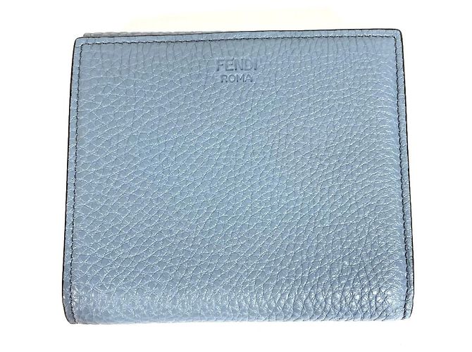 Carteira compacta Fendi Peekaboo Logo Azul - vista 2