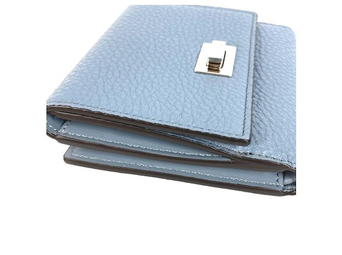 Carteira compacta Fendi Peekaboo Logo Azul - vista 3
