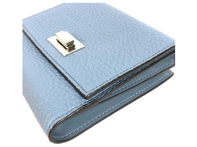 Carteira compacta Fendi Peekaboo Logo Azul - vista 5