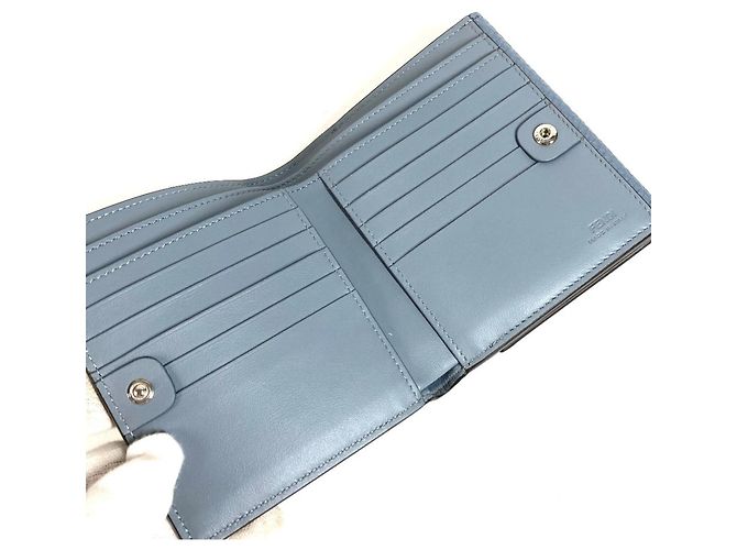 Carteira compacta Fendi Peekaboo Logo Azul - vista 6