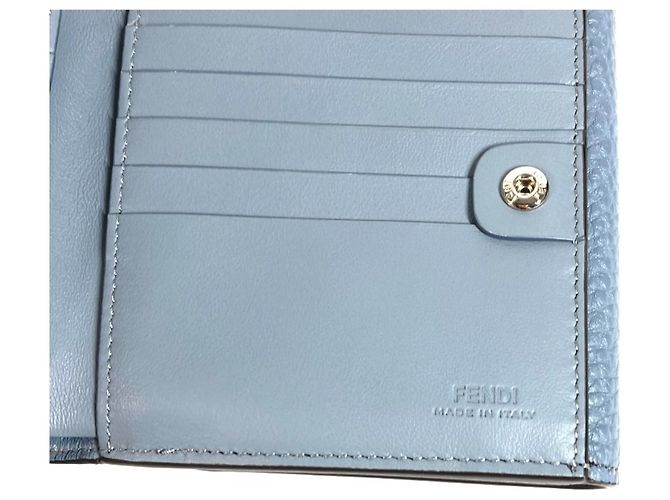 Carteira compacta Fendi Peekaboo Logo Azul - vista 7
