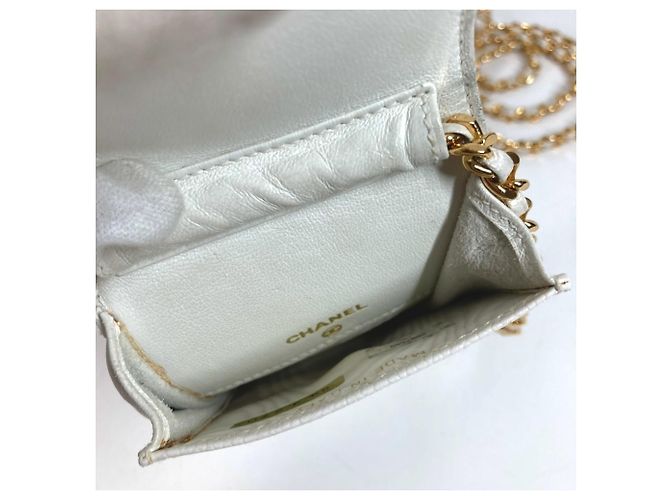 Chanel Vintage CC Coco Mark Phone Wallet White - view 10