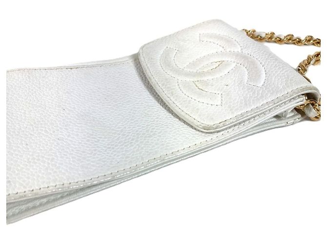 Chanel Vintage CC Coco Mark Phone Wallet White - view 3