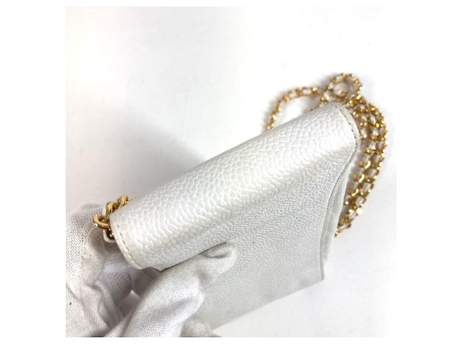 Chanel Vintage CC Coco Mark Phone Wallet White - view 7