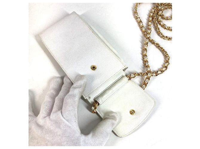Chanel Vintage CC Coco Mark Phone Wallet White - view 9