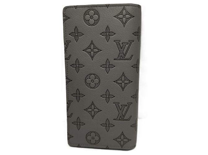 Cartera larga Brazza Monogram Shadow Louis Vuitton Castaño - vista 2