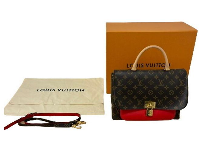 Borsa a tracolla Louis Vuitton Monogram M44286 Marignan Coquelicot Marrone Rosso - vista 10