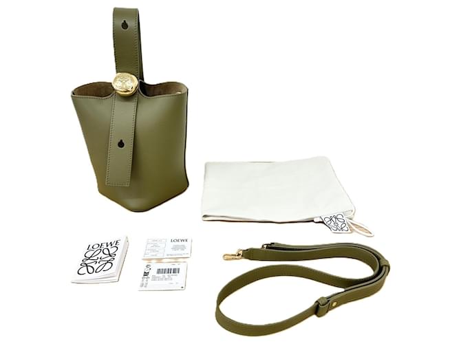 Borsa a Spalla Loewe Pebble Cachi Verde oliva - vista 10