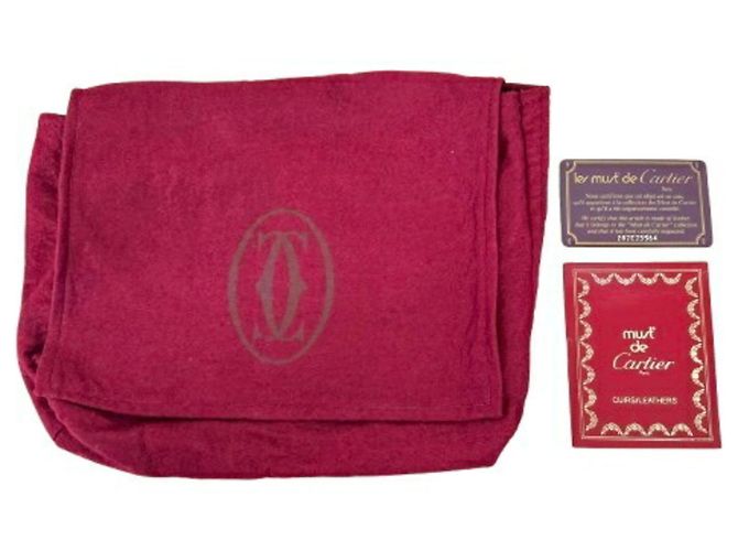 Borsa a tracolla in pelle bordeaux Cartier Must Line Bordò - vista 10