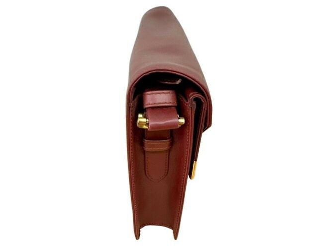 Borsa a tracolla in pelle bordeaux Cartier Must Line Bordò - vista 3