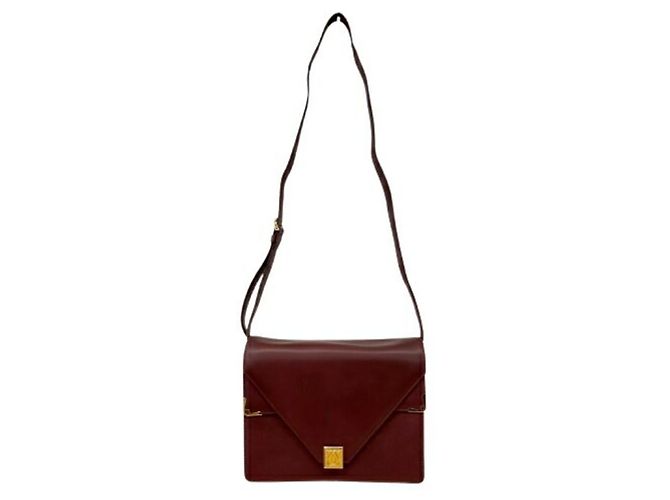 Borsa a tracolla in pelle bordeaux Cartier Must Line Bordò - vista 8