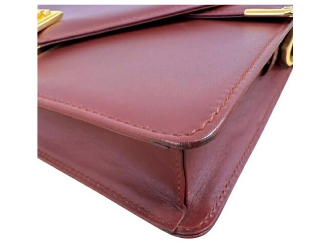 Borsa a tracolla in pelle bordeaux Cartier Must Line Bordò - vista 9