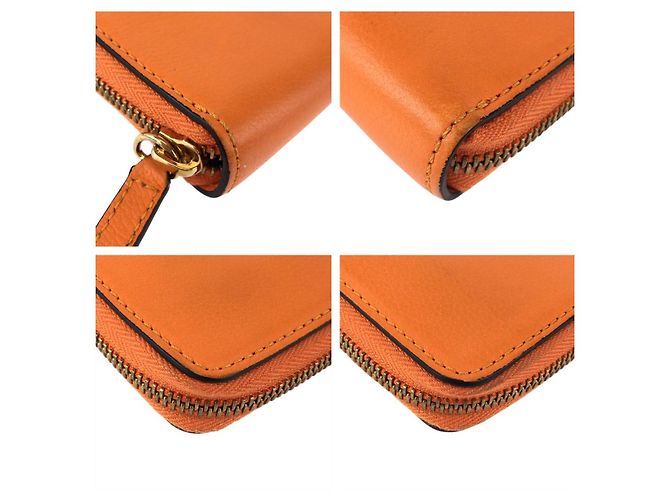 Portafoglio con zip in pelle Medusa di Versace Arancione - vista 3