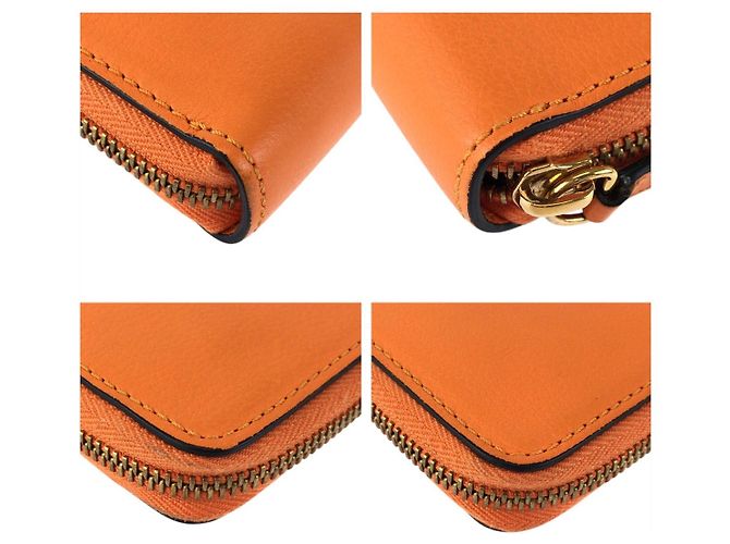 Portafoglio con zip in pelle Medusa di Versace Arancione - vista 4