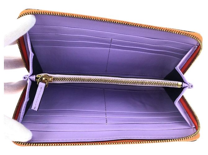 Portafoglio con zip in pelle Medusa di Versace Arancione - vista 6